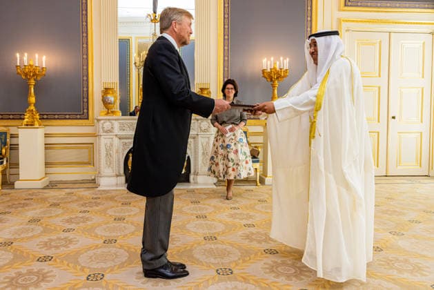 03-06-2026 Palace King Willem-Alexander during a meeting with the ambassador of Kuwait, A.S.M. Al-Jarallah, at palace Noordeinde in The Hague. Â  Copyright: xPPEx