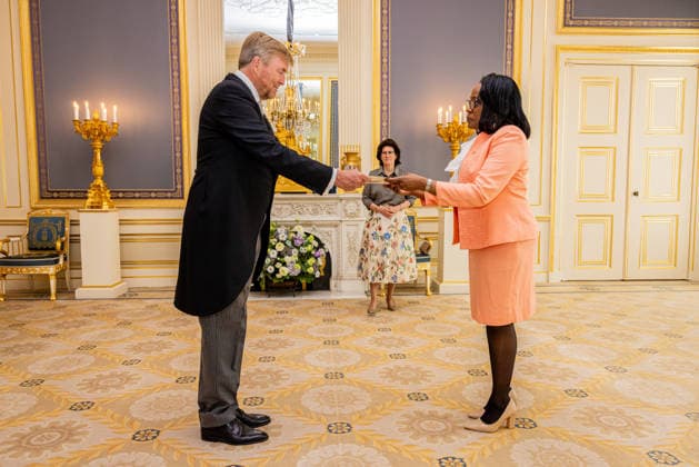 03-06-2026 Palace King Willem-Alexander during a meeting with the ambassador of Jamaica, D.N. Mills, at palace Noordeinde in The Hague. Â  Copyright: xPPEx