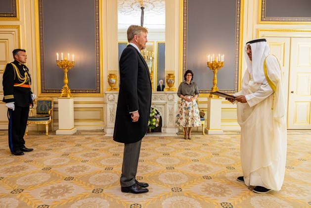 03-06-2026 Palace King Willem-Alexander during a meeting with the ambassador of Kuwait, A.S.M. Al-Jarallah, at palace Noordeinde in The Hague. Â  Copyright: xPPEx