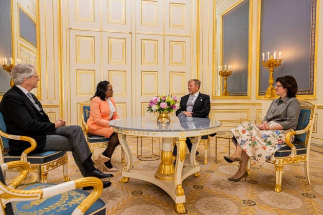 03-06-2026 Palace King Willem-Alexander during a meeting with the ambassador of Jamaica, D.N. Mills, at palace Noordeinde in The Hague. Â  Copyright: xPPEx