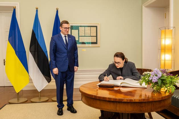 02.06.2026, Tallinn. Ukrainian Prime Minister Yuliia Svyrydenko arrived in Tallinn on her first official visit to Estonia and met with the prime minister and president. Photo Madis Veltman, Postimees Tallinn Harjumaa Estonia 1MV02JUN26F14  Copyright: xMadisxVeltmanx Yuliia Svyrydenko, Kristen Michal