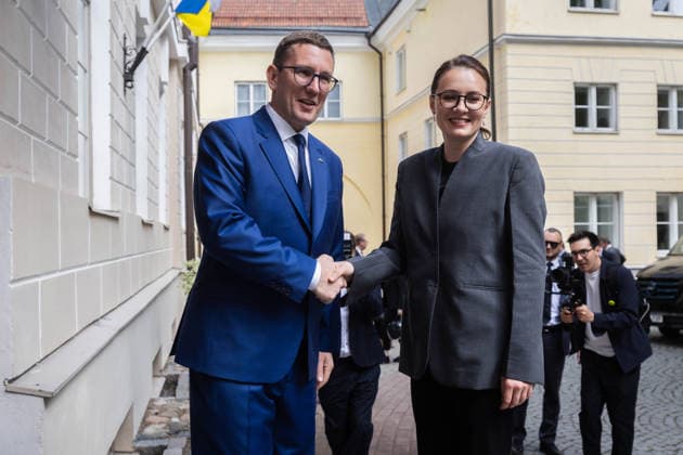 02.06.2026, Tallinn. Ukrainian Prime Minister Yuliia Svyrydenko arrived in Tallinn on her first official visit to Estonia and met with the prime minister and president. Photo Madis Veltman, Postimees Tallinn Harjumaa Estonia 1MV02JUN26F05  Copyright: xMadisxVeltmanx Yuliia Svyrydenko, Kristen Michal