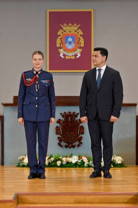 Presentation of the Gold Medal and appointment of Princess Leonor in San Javier Murcia The Princess of Asturias Leonor, accompanied by the mayor of San Javier, José Miguel Luengo d , during the celebration of the institutional act of delivery of the Gold Medal of the Villa and the appointment as adopted daughter, June 3, 2026, in San Javier, Murcia Spain This solemn event, held at the Town Hall of San Javier, recognizes the link of the Princess of Asturias, Leonor de Borbón, with the Murcian municipality due to her period of military training at the General Air Academy AGA located in the town 03 JUNE 2026 Kiko Asunció San Javier, Murcia San Javier, Murcia Espana  Copyright: xKikoxAsuncionx 7568060