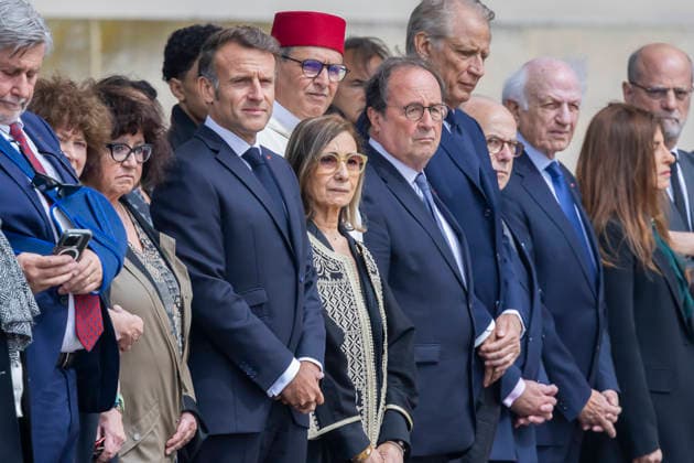 Paris, France June 3, 2026 - National tribute to late French philosopher and sociologist Edgar Morin at the Hotel des Invalides - Francois Hollande, Sabah Abouessalam, Emmanuel Macron HOMMAGE NATIONAL, EDGAR MORIN, POLITIQUE  Copyright: xVincentxIsorex