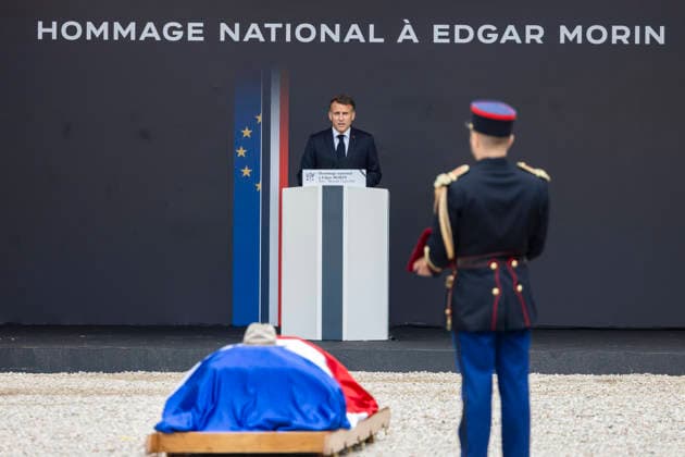 Paris, France June 3, 2026 - National tribute to late French philosopher and sociologist Edgar Morin at the Hotel des Invalides - Emmanuel Macron HOMMAGE NATIONAL, EDGAR MORIN, POLITIQUE  Copyright: xVincentxIsorex