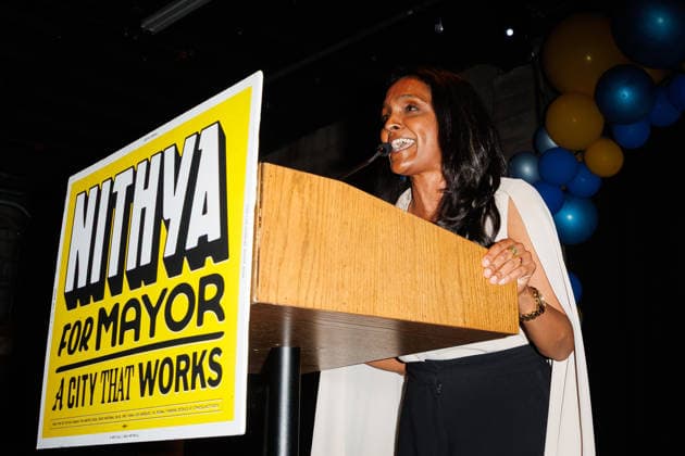 June 2, 2026, Los Angeles, California, USA: Los Angeles mayoral candidate and city councilmember NITHYA RAMAN addressess the audience at her election night watch party in downtown Los Angeles, Calif. on Tuesday, June 2. Los Angeles USA - ZUMAt176 20260602_zsp_t176_011 Copyright: xJacksonxTammariellox