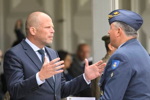 Opening Shape Village MONS, BELGIUM - JUNE 03: Deputy Prime Minister, Minister of Defence and Foreign Trade Theo Francken pictured during the inauguration of the new SHAPE Village, comprising 300 houses and 300 apartments built in recent years on June 03, 2026 in Mons, Belgium, 03 06 2026 Mons Belgium  Copyright: xPhilipxReynaersx