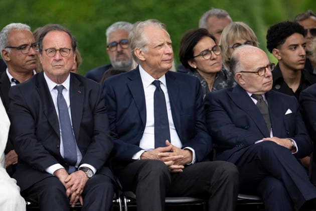 Francois Hollande, Dominique De Villepin and Bernard Cazeneuve during a national tribute to late French philosopher and sociologist Edgar Morin at the Hotel des Invalides in Paris on June 2, 2026 Edgar Morin has died at the age of 104, on May 29, 2026 Eliot Blondet Pool Bestimage Paris France  Copyright: xEliotxBlondetx xPoolx xBestimagexEliotxBlondetx xPoolx xBestimagex