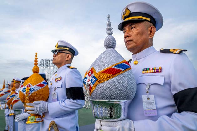 June 3, 2026, Bangkok, Bangkok, Thailand: Officials stand holding ceremonial offerings before presenting them in front of a portrait of Her Majesty Queen Suthida Bajrasudhabimalalakshana the queen of Thailand during a ceremony in honor of her birthday at Sanam Luang royal field in Bangkok, Thailand. Bangkok Thailand - ZUMAt128 20260603_zap_t128_003 Copyright: xAdryelxTalamantesx