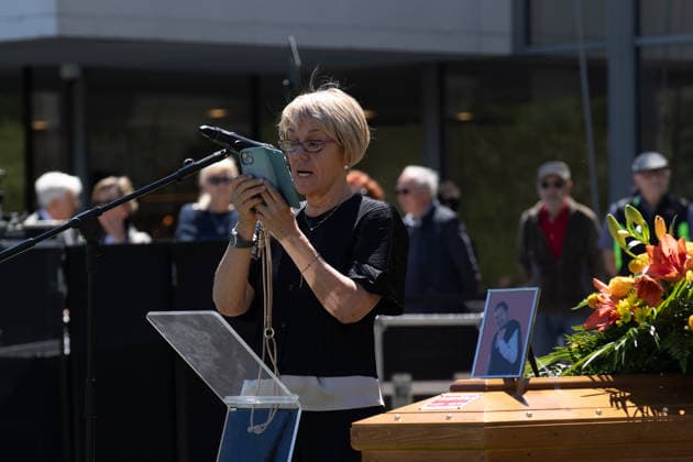 IPA85288743 - Trento, Michele Lanzinger Funeral. Pictured: Giuliana Scarpa  Copyright: xLukasxAndreaxDelxGiudicexBassanix xLukasxAndreaxDelxGiudicexBassanix 85288743