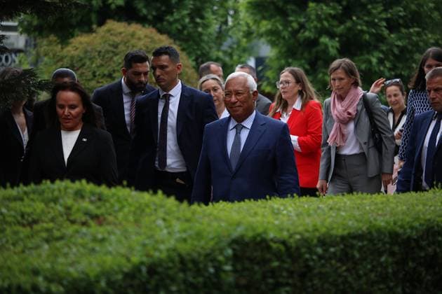 European Council President Costa meets acting Kosovo President Haxhiu in Pristina PRISTINA, KOSOVO - JUNE 03: President of the European Council Antonio Costa (C) arrives ahead of his meeting with Acting President of Kosovo and Speaker of the Assembly Albulena Haxhiu in Pristina, Kosovo, during his Western Balkans tour on June 03, 2026. Erkin Keçi Anadolu Pristina Kosovo. Editorial use only. Please get in touch for any other usage.  Copyright: x2026xAnadoluxErkinxKecix