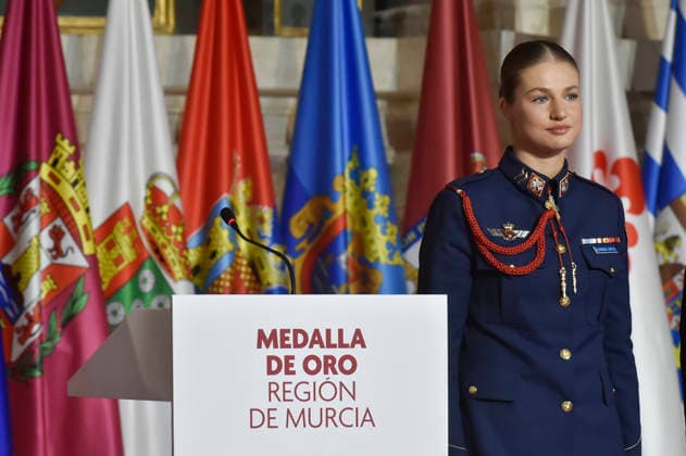 Presentation of the Gold Medal of the Region of Murcia to Princess Leonor The Princess of Asturias Leonor during the celebration of the institutional act of delivery of the Gold Medal of the Region of Murcia, June 3, 2026, in Murcia Spain This solemn event, developed in the Palace of San Esteban, is presided over by the head of the regional executive to award the highest distinction of the community to the Princess of Asturias, Leonor de Borbón, in recognition of her institutional ties and her career of public service to the State 03 JUNE 2026 Murcia Murcia Espana  Copyright: xDIMAx 7568706