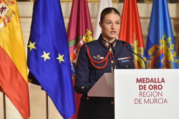Presentation of the Gold Medal of the Region of Murcia to Princess Leonor The Princess of Asturias Leonor during the celebration of the institutional act of delivery of the Gold Medal of the Region of Murcia, June 3, 2026, in Murcia Spain This solemn event, developed in the Palace of San Esteban, is presided over by the head of the regional executive to award the highest distinction of the community to the Princess of Asturias, Leonor de Borbón, in recognition of her institutional ties and her career of public service to the State 03 JUNE 2026 Murcia Murcia Espana  Copyright: xDIMAx 7568707
