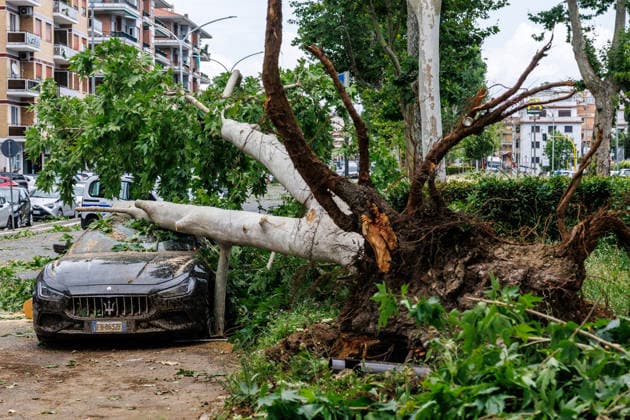 June 3, 2026, Rome, Italia, Italy: Storm damage following a waterspout in Rome s Prati Fiscali neighborhood, June 3, 2026 *** Local Caption *** Danni provocati dal maltempo dopo una tromba nel quartiere Prati Fiscali Roma, 03 06 2026 Rome Italy  - ZUMAa289 20260603_zia_a289_031 Copyright: xFrancescoxFotiax xAgfx