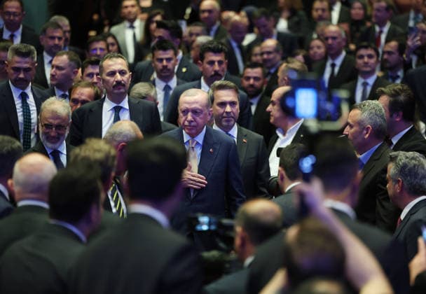 2025 Renewable Energy Investments Mass Opening Ceremony ANKARA, TURKIYE - JUNE 03: (----EDITORIAL USE ONLY MANDATORY CREDIT - TURKISH PRESIDENCY MUSTAFA KAMACI HANDOUT - NO MARKETING NO ADVERTISING CAMPAIGNS - DISTRIBUTED AS A SERVICE TO CLIENTS----) Turkish President Recep Tayyip Erdogan attends the 2025 Renewable Energy Investments Mass Opening Ceremony at the Bestepe Nations Congress and Culture Center in Ankara, Turkiye on June 3, 2026. Turkish Minister of Energy and Natural Resources, Alparslan Bayraktar also attended the ceremony. TUR Presidency Mustafa Kamaci Handout Anadolu Ankara Turkey. Editorial use only. Please get in touch for any other usage.  Copyright: x2026xAnadoluxTURxPresidency MustafaxKamacix xHandoutx
