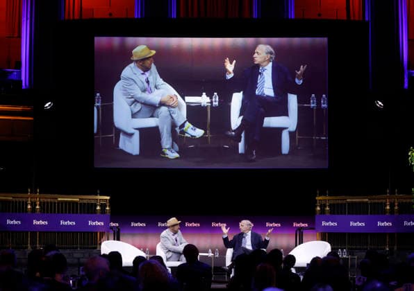 Founder Bridgewater Associates Ray Dalio speaks at the 2025 Forbes Iconoclast Summit on Wednesday, June 3, 2026 at Gotham Hall in New York City.  NYP20260603101 JohnxAngelillo