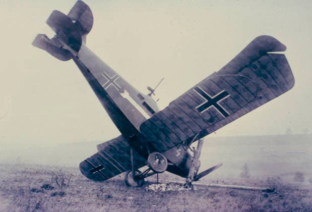RECORD DATE NOT STATED German airplane brought down in Argonne, WW1 1918  !ACHTUNG AUFNAHMEDATUM GESCHÄTZT!