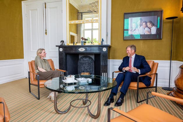 03-06-2026 Palace King Willem-Alexander during a meeting with Mirjam Sterk, minister van Langdurige Zorg, Jeugd en Sport at palace Noordeinde in The Hague. Â  Copyright: xPPEx