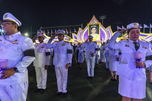 Birthday of Thai Queen Suthida in Bangkok BANGKOK, THAILAND - JUNE 03: Officials line up in front of a portrait of Her Majesty Queen Suthida Bajrasudhabimalalakshana the queen of Thailand to pay their respect during a ceremony in honor of her birthday at Sanam Luang royal field in Bangkok, Thailand on June 03, 2026. Adryel Talamantes Anadolu Bangkok Thailand. Editorial use only. Please get in touch for any other usage.  Copyright: x2026xAnadoluxAdryelxTalamantesx