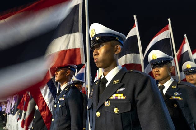 Birthday of Thai Queen Suthida in Bangkok BANGKOK, THAILAND - JUNE 3: Honor guard soldiers stand holding Thai flags during an event in honor of Her Majesty Queen Suthida Bajrasudhabimalalakshana the queen of Thailand’s 48th birthday at Sanam Luang Royal Field in Bangkok, Thailand on June 3, 2026. Adryel Talamantes Anadolu Bangkok Thailand. Editorial use only. Please get in touch for any other usage.  Copyright: x2026xAnadoluxAdryelxTalamantesx