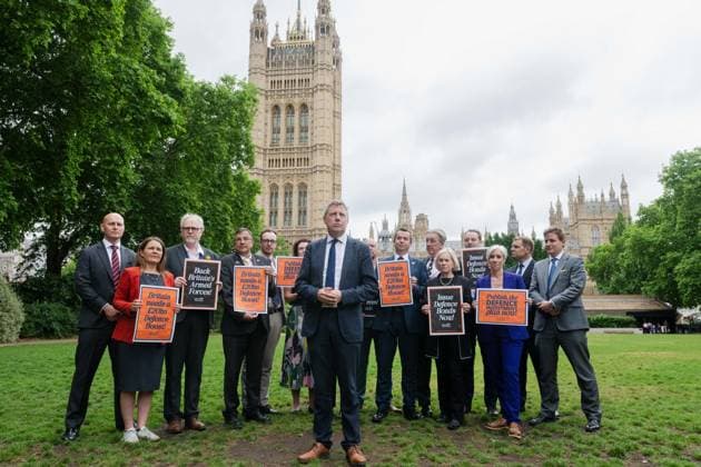 June 3, 2026, London, England, United Kingdom: Liberal Democrat MPs staged a rally in Westminster on Tuesday calling on the Government to publish the delayed Defence Investment Plan and back proposals for Defence Bonds, following the anniversary of the Strategic Defence ReviewÃ¢â‚¬â ¢s publication. London United Kingdom  - ZUMAk172 20260603_zip_k172_020 Copyright: xThomasxKrychx