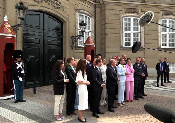 (260603) -- COPENHAGEN, June 3, 2026 -- Danish Prime Minister Mette Frederiksen presents the new government to the media in Copenhagen, Denmark, June 3, 2026. Frederiksen on Wednesday formed her third government, with women making up more than half of the new cabinet, according to a statement from the Danish Prime Minister s Office. The government has 21 members, including the prime minister. The official list shows that 11 of them are women. TO GO WITH Denmark forms new government with women in majority (Photo by Xinhua) DENMARK-COPENHAGEN-NEW GOVERNMENT AndersxKongshaug 