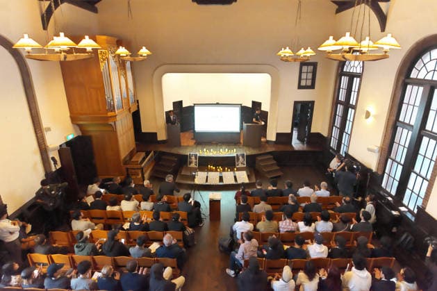 Participants gather the rally to mark the 37th anniversary of the Chinese military crackdown on the pro-democracy movement in Beijing s Tiananmen Square at the chapel of the Waseda Hoshien in Tokyo, Japan on Wednesday, June 3, 2026.  TKP2026060307 KEIZOxMORI