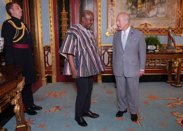 Audience at Buckingham Palace King Charles III during an audience with President of the Republic of Ghana John Dramani Mahama, at Buckingham Palace, London. Picture date: Wednesday June 3, 2026., Credit:Yui Mok PA ROTA - B68 Avalon UK, London  Copyright: xYuixMokx xPAxROTAx-xB68x xAvalonx 1107543721