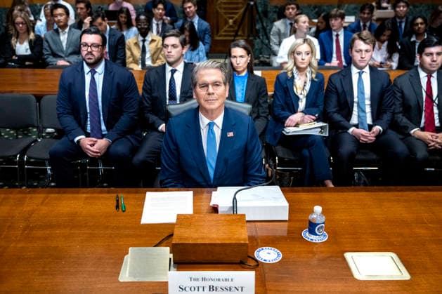 Secretary of the Treasury Scott Bessent arrives for a Senate Finance Committee hearing on President Donald Trump s fiscal year 2027 budget request for the Treasury Department in the Dirksen Senate Office Building near the U.S. Capitol in Washington, DC on Wednesday, June 3, 2026.  WAP20260603470 BONNIExCASH