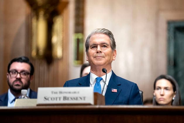 Secretary of the Treasury Scott Bessent looks on during a Senate Finance Committee hearing on President Donald Trump s fiscal year 2027 budget request for the Treasury Department in the Dirksen Senate Office Building near the U.S. Capitol in Washington, DC on Wednesday, June 3, 2026.  WAP20260603483 BONNIExCASH