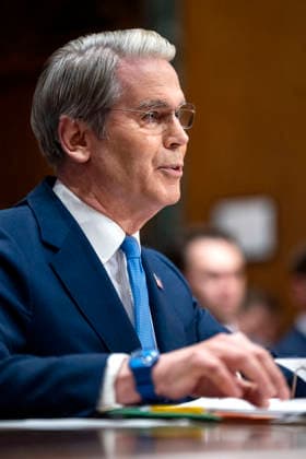 Secretary of the Treasury Scott Bessent speaks during a Senate Finance Committee hearing on President Donald Trump s fiscal year 2027 budget request for the Treasury Department in the Dirksen Senate Office Building near the U.S. Capitol in Washington, DC on Wednesday, June 3, 2026.  WAP20260603473 BONNIExCASH