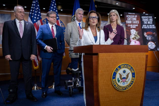 House GOP Presser WASHINGTON, DC - JUNE 3: House Republican Conference Chair Lisa McClain (R-MI) speaks at a press conference with members of House Republican leadership at the U.S. Capitol in Washington, DC on June 3, 2026. Nathan Posner Anadolu Washington DC United States. Editorial use only. Please get in touch for any other usage.  Copyright: x2026xAnadoluxNathanxPosnerx