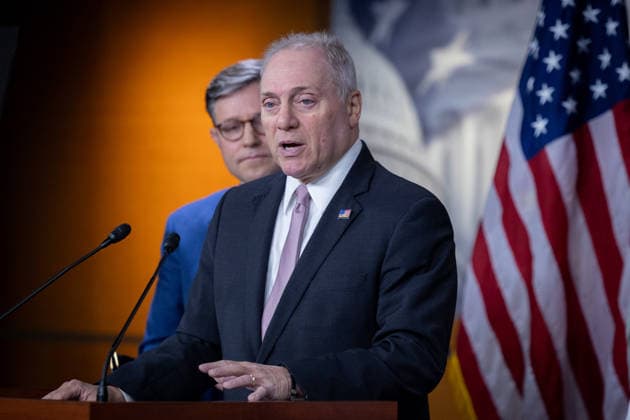 House GOP Presser WASHINGTON, DC - JUNE 3: House Majority Leader Steve Scalise (R-LA) speaks at a press conference with other members of House Republican leadership at the U.S. Capitol in Washington, DC on June 3, 2026. Nathan Posner Anadolu Washington DC United States. Editorial use only. Please get in touch for any other usage.  Copyright: x2026xAnadoluxNathanxPosnerx