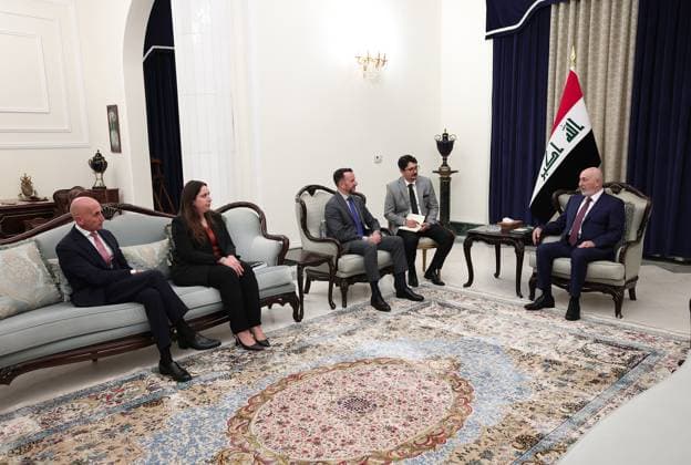 Iraqi President receives Italian ambassador in Baghdad Iraqi President Nizar Amidi receives Italy s Ambassador to Iraq, Niccolò Fontana, at Al-Salam Palace in Baghdad, Iraq, on June 3, 2026. During the meeting, the president affirmed that Iraq is moving steadily toward consolidating stability and enhancing development opportunities. Photo by Iraqi Presidency Office Baghdad Baghdad Iraq 030626_Iraq_IPO_00(1) Copyright: xapaimagesxIraqixPresidencyxOfficex xapaimagesx