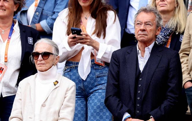 Michel Denisot and his wife Martine Patier in the stands during the Day Eleven of the 2026 Roland Garros French Open on June 03, 2026 in Paris, France Jacovides Moreau Bestimage Celebs in the stands during the Day Eleven of the 2026 French Open on June 03, 2026 in Paris, France Paris France  Copyright: xJACOVIDES-MOREAUx xBESTIMAGExJACOVIDES-MOREAUx xBESTIMAGEx