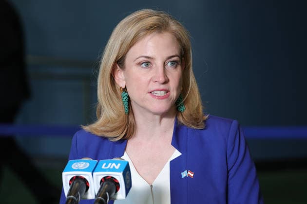 June 3, 2026, New York, New York, USA: AustriaÃ¢â‚¬â ¢s Federal Minister for European and International Affairs BEATE MEINL-REISINGER speaks to reporters at the General Assembly stakeout after Austria was elected to a non-permanent seat on the UN Security Council for the 2027Ã¢â‚¬2028 term inside the General Assembly Hall at UNHQ New York USA  - ZUMAo116 20260603_znp_o116_002 Copyright: xBiancaxOterox