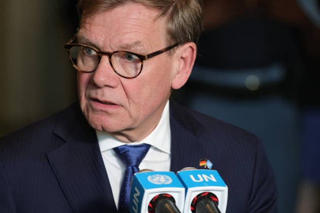 June 3, 2026, New York, New York, USA: GermanyÃ¢â‚¬â ¢s Federal Minister for Foreign Affairs JOHANN WADEPHUL speaks to reporters at the General Assembly stakeout after Germany lost its bid for a non-permanent seat on the UN Security Council for the 2027Ã¢â‚¬2028 term, with Austria and Portugal elected from the Western European and Others Group, at UNHQ. New York USA  - ZUMAo116 20260603_znp_o116_018 Copyright: xBiancaxOterox