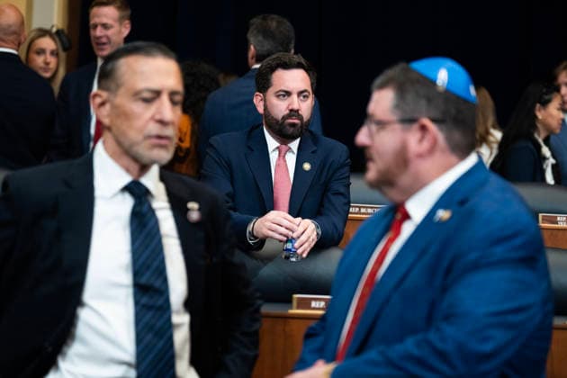 Department of State FY2027 Budget UNITED STATES - JUNE 3: From left, Reps. Darrell Issa, R-Calif., Mike Lawler, R-N.Y., and Randy Fine, R-Fla., are seen before Secretary of State Marco Rubio testified during the House Foreign Affairs Committee hearing titled Department of State FY2027 Budget Request: A Commitment to America First Foreign Policy, in Rayburn building on Wednesday, June 3, 2026. (Tom Williams CQ Roll Call) Washington DC United States EDITORIAL USE ONLY Copyright: x2026xCQ-RollxCall,xInc.x TomxWilliamsx rollcallpix171371