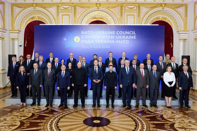 NATO-Ukraine Council Volodymyr Zelenskyy, Mark Rutte and other officials take part in the NATO - Ukraine Council, Kyiv, 3 June 2026, Credit:Office of the President of Ukraine B66 Avalon  Copyright: xOfficexofxthexPresidentxofxUkrainex xB66x xAvalonx 1107567504