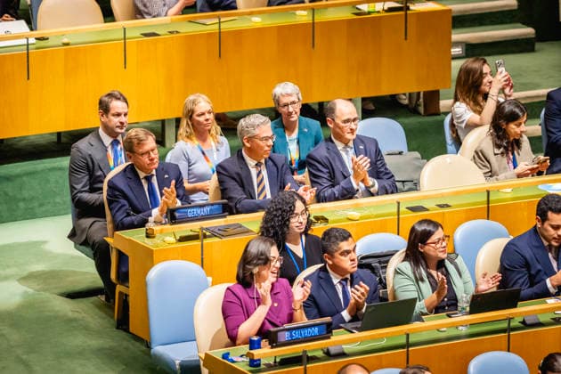 Johann Wadephul (CDU), Bundesaussenminister, aufgenommen im Rahmen der Wahl zu den nicht-staendigen Sitzen im Sicherheitsrat der Vereinten Nationen in New York City, 03.06.2026. Fotografiert im Auftrag des Auswaertigen Amtes New York City Vereinigte Staaten von Amerika *** Johann Wadephul CDU , Federal Foreign Minister, taken during the election for the non-permanent seats on the United Nations Security Council in New York City, 03 06 2026 Photographed on behalf of the Federal Foreign Office New York City United States of America Copyright: xJulianexSonntag AAx