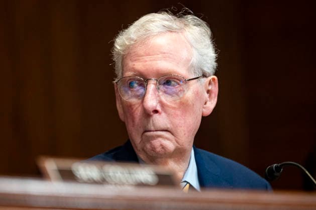 Sen. Mitch McConnell, R-KY, attends a Senate Appropriations Subcommittee on State, Foreign Operations, and Related Programs hearing with Secretary of State Marco Rubio on the proposed fiscal year 2027 budget request for the State Department in the Dirksen Senate Office Building near the U.S. Capitol in Washington, DC on Wednesday, June 3, 2026.  WAP20260603525 BONNIExCASH