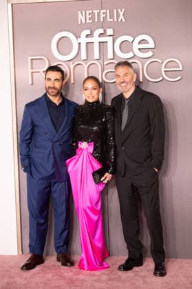 IPA85302004 - London, UK Premiere of the film Office Romance at BFI Southbank - Pictured: Brett Goldstein, Jennifer Lopez, Ol Parker (L-R)  Copyright: xCRISTINAxMASSEIx xx 85302004