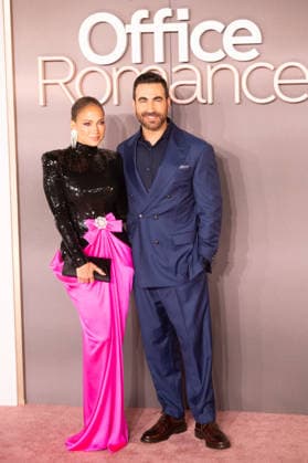 IPA85301991 - London, UK Premiere of the film Office Romance at BFI Southbank - Pictured: Jennifer Lopez and Brett Goldstein  Copyright: xCRISTINAxMASSEIx xx 85301991
