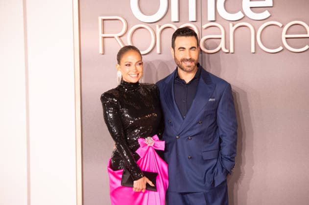 IPA85301993 - London, UK Premiere of the film Office Romance at BFI Southbank - Pictured: Jennifer Lopez and Brett Goldstein  Copyright: xCRISTINAxMASSEIx xx 85301993