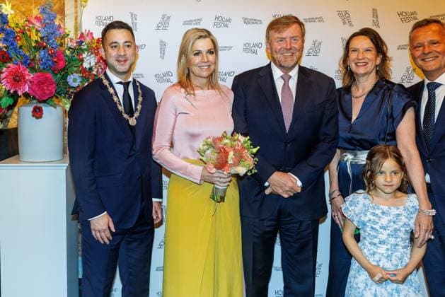 The Netherlands, 2026-06-03 20:31:14 NLD Amsterdam 20260603 - Royal Couple at the opening of the Holland Festival. In the photo: Alexander Scholtes. King Willem-Alexander, Queen Maxima, Emily Ansenk, Alma Valkenburg and Arthur van Dijk.  Copyright: xx x