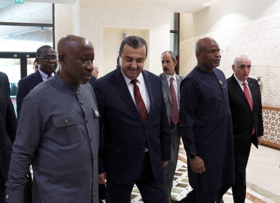 5th ministerial meeting of the TSGP trans-Saharan gas pipeline project Mohamed Arkab, Algerian Minister of Energy and Mines C , Ekperikpe Ekpo, Nigerian Minister of State for Petroleum Resources, L , Hamadou TINI, Nigerian Minister of Public Works R , at the 5th ministerial meeting of the steering committee for the trans-Saharan gas pipeline project between Algeria, Nigeria and Niger in Algiers, Algeria on June 03, 2026, the meeting will address the conclusions of the 4th ministerial meeting of the TSGP Steering Committee, which was sanctioned by the signing of a memorandum of understanding between the three countries Photo By Billel Bensalem APP Alger Algerie Copyright: xAlgÃ riexPressexPhotosxBillelxBensalemx xAPPx IMG_3537