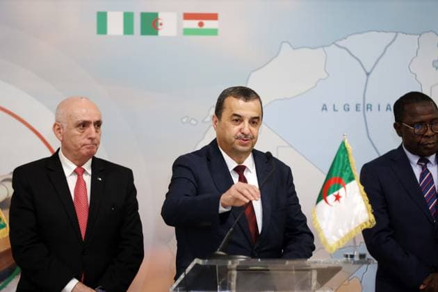 5th ministerial meeting trans-Saharan gas pipeline project TSGP Mohamed Arkab, Algerian Minister of Energy and Mines, at the 5th ministerial meeting of the steering committee for the trans-Saharan gas pipeline project between Algeria, Nigeria and Niger in Algiers, Algeria on June 03, 2026, the meeting will address the conclusions of the 4th ministerial meeting of the TSGP Steering Committee, which was sanctioned by the signing of a memorandum d™entente between the three countries Photo By Billel Bensalem APP Alger Algeria Copyright: xAlgÃ riexPressexPhotosxAPPxBillelxBensalemx xAPPx IMG_3631