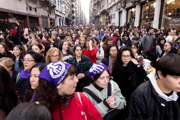 June 3, 2026, Ciudad Autonoma, Buenos Aires, argentina: Protests against gender violence took place across the country..A massive demonstration was held in front of the National Congress to demand public policies that prevent and eradicate violence against women and LGBTQ+ people...The feminist movement returned to the streets on the 11th anniversary of Not One Less. The main gathering was in Plaza Congreso in Buenos Aires, while different demonstrations took place throughout the country. The recent femicides of 14-year-old Agostina Vega from CoÂ³rdoba and 17-year-old Dulce Candia from Misiones reignited the debate regarding gender violence and the femicide statistics, which have remained stable si, once official records began. Ciudad Aut - ZUMAc230 20260603_znp_c230_006 Copyright: xVirginiaxChailex