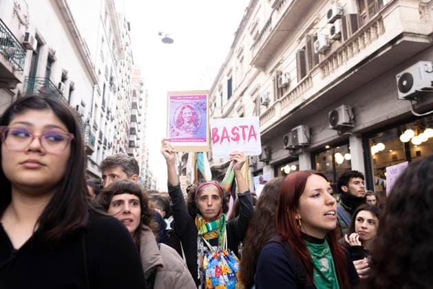 June 3, 2026, Ciudad Autonoma, Buenos Aires, argentina: Protests against gender violence took place across the country..A massive demonstration was held in front of the National Congress to demand public policies that prevent and eradicate violence against women and LGBTQ+ people...The feminist movement returned to the streets on the 11th anniversary of Not One Less. The main gathering was in Plaza Congreso in Buenos Aires, while different demonstrations took place throughout the country. The recent femicides of 14-year-old Agostina Vega from CoÂ³rdoba and 17-year-old Dulce Candia from Misiones reignited the debate regarding gender violence and the femicide statistics, which have remained stable si, once official records began. Ciudad Aut - ZUMAc230 20260603_znp_c230_010 Copyright: xVirginiaxChailex