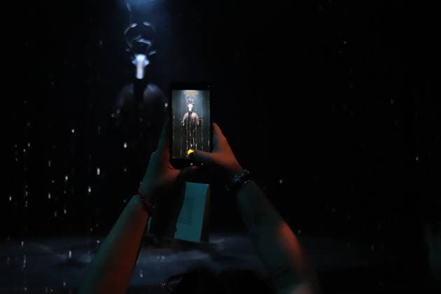 Leonora Carrington ˜Magic Labyrinth™ Exhibition A person taking a photograph during a tour of the immersive exhibition Magic Labyrinth by Leonora Carrington. on June 3, 2026 in Mexico City, Mexico. (Photo by Carlos Santiago Eyepix Group) Copyright: xCarlosxSantiago xEyepixxGroupx CS_03062026_185758